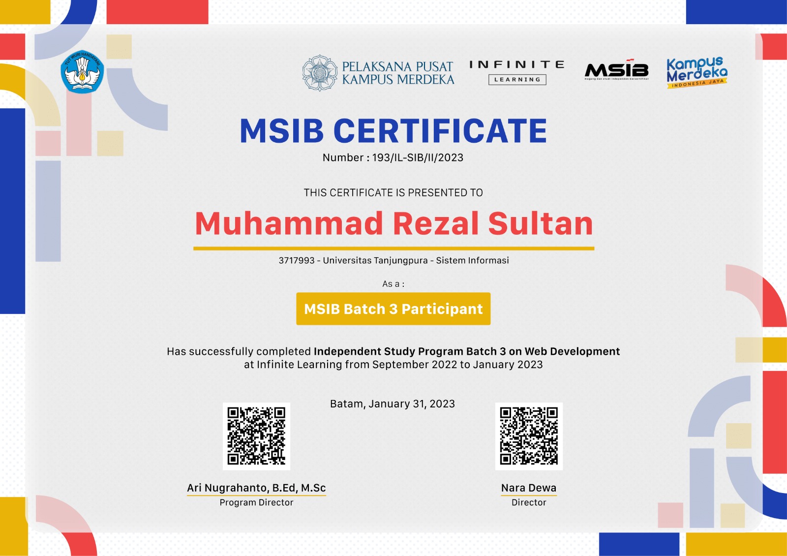 Independent Study Program Batch 3 on Web Development